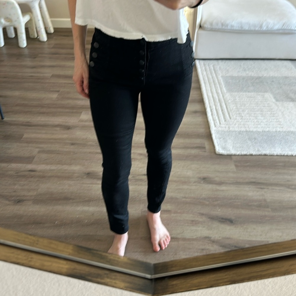 J Brand Natasha 25 Black coated skinny jeans